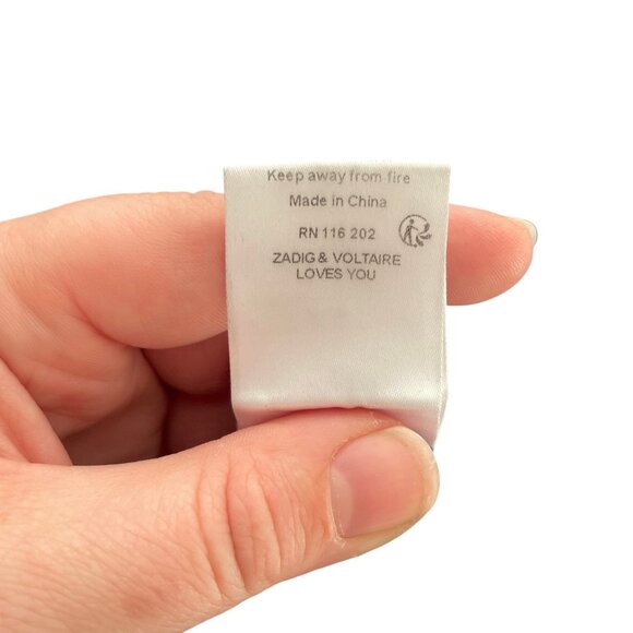 Zadig & Voltaire Anouk Pullover Sweater XS Blue Polka Dot Printed 100% Cashmere - Picture 6 of 6